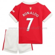 Manchester United Barn 2021-22 Draktsett fotball Cristiano Ronaldo 7 Hjemmedrakter Kortermet..